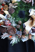 Zimowa Noc, wysokiej jakości świąteczny wianek, śr.29cm