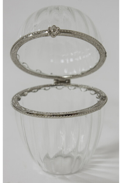 wielkanocne jajko, Glass Easter C, srebrne