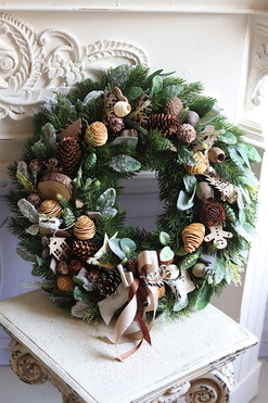 Natural Winter Decor, zimowy wianek z szyszkami, śr.45cm 