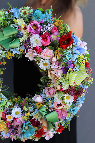 barwny wianek na drzwi, Kolorowe Lato 4, śr.46cm