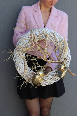 Skarabeusz, złoty wianek na drzwi, rozp.57cm