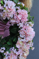 Różowa Balladyna, wiosenny wianek na drzwi