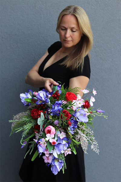 Marassi 2, komplet dekoracji nagrobnych, bukiet + lampion