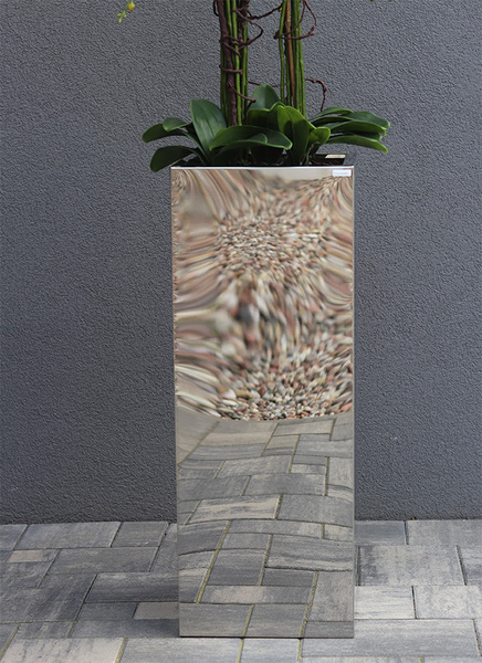 Moderno Mirror Galente, storczyk w metalowej donicy