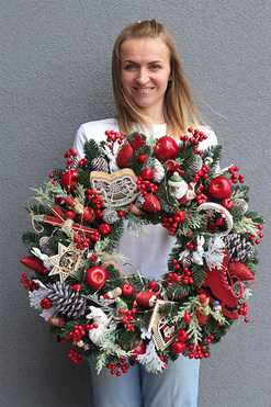 bajeczny wianek świąteczny Merry Xmas with tenDOM, śr.57cm