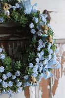 dekoracyjny wianek, Misiowe Błękity, śr.18cm