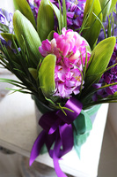 Hiacynty, flowerbox z barwnymi kwiatami, wys.36cm