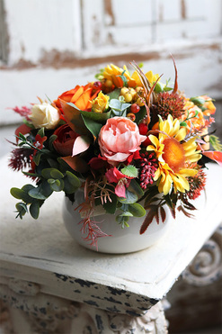 Alisto Słoneczniki, mini kompozycja w jesiennym klimacie, wym.19x26cm  