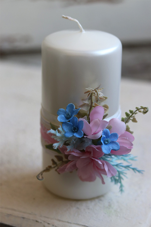 Ukrena, komplet dekoracji wielkanocnych, wianek + koszyczek + świeca