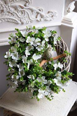 Ptaszki na Gałęzi Mini, wiosenny wianek dekoracyjny, rozp.37cm