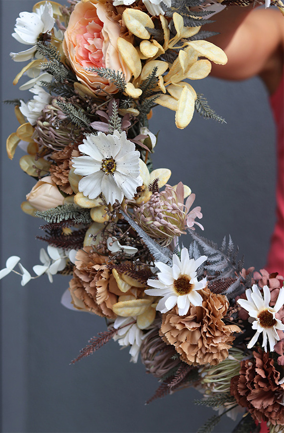 Subtelle Autumn, zielony wianek na obręczy