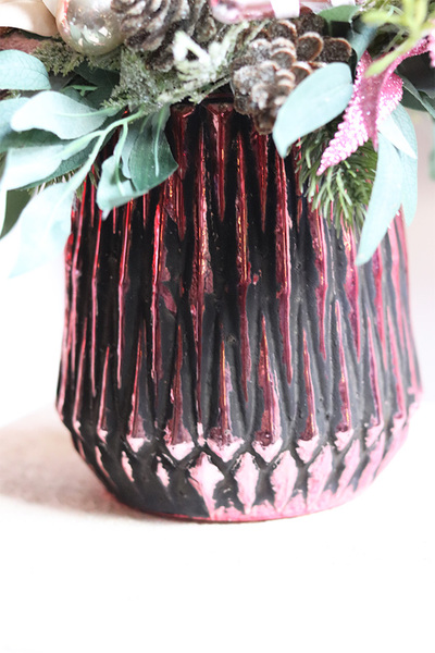 Świąteczny Róż LED, stroik z misiami