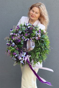 Fiolla, asymetryczny wianek na drzwi, śr.53cm