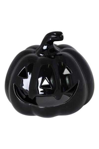 Halloween Pumpkin Black, dekoracyjna dynia ceramiczna lampion
