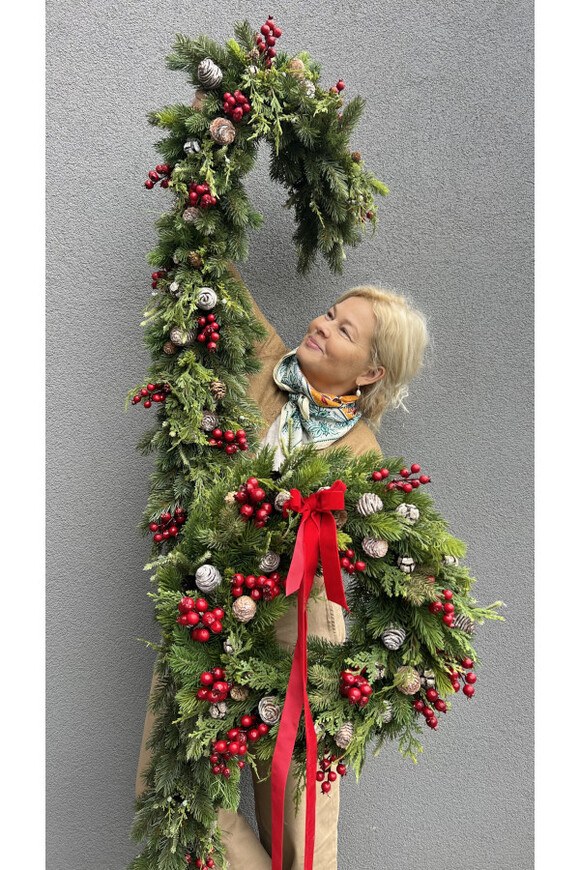 Naturalna Gwiazdka, świąteczna girlanda na kominek