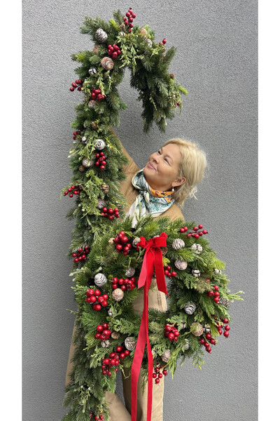 Naturalna Gwiazdka, świąteczna girlanda na kominek