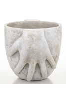 cementowa osłonka / donica, W Twoich dłoniach C, wym.16.5x24x17.5cm