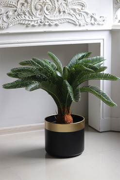 Cykas Gold, sztuczna roślina w złotej donicy, wys.58cm