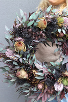 Black Renatto, czarny wianek dekoracyjny