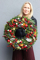 Christmas Decor 3, wianek świąteczny z lampkami LED