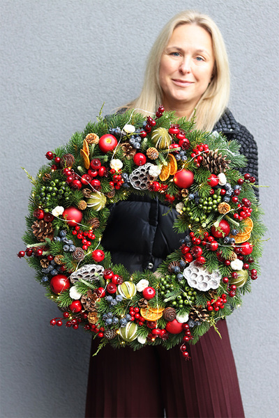 Christmas Decor 3, wianek świąteczny z lampkami LED