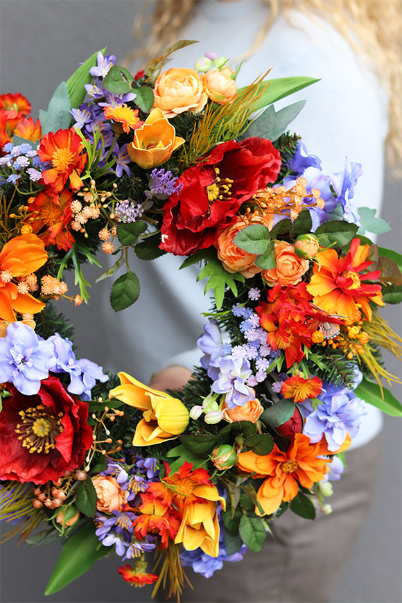 Makowa Polana, wianek dekoracyjny na drzwi