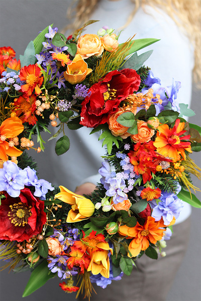 Makowa Polana, wianek dekoracyjny na drzwi