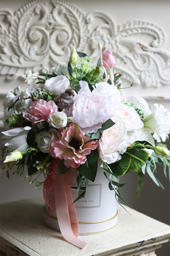 Wiosenne Mgły, flowerbox z ptaszkiem, wys.42cm 