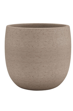 Hemeria, okrągła osłonka donica, taupe B, wym.31x33cm