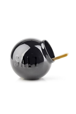 LifeStyle Black, pojemnik na sól solnica, wym.9.3x10.3cm