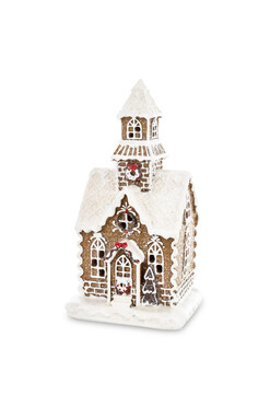 Piernikowa Hatka, świąteczny domek z piernika LED, C wys.22cm