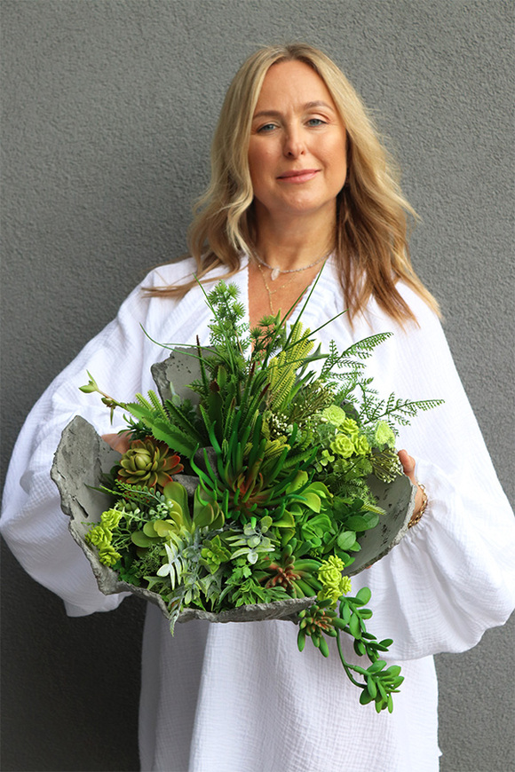 Suculentas Gardenia Volcan, sukulenty w nowoczesnej donicy