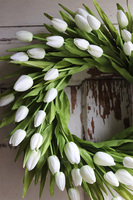 bardzo elegancki wianek z tulipanów, Witaj Wiosno White, śr.40cm
