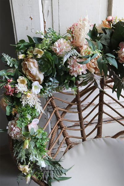 Boho Trento, stylowa girlanda ze sztucznych kwiatów, dł.210cm