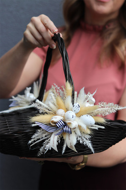 Katie, dwustronnie dekorowany koszyczek wielkanocny, wys.30cm