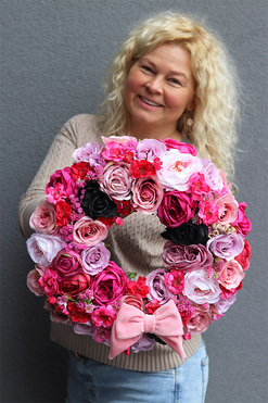 Natalie in Paris 2, wianek na drzwi z kokardą, śr.40cm 