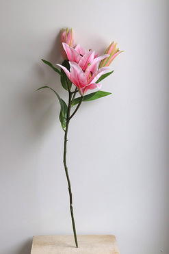 OD RĘKI Lilia Różowa, gałązka sztucznej liliii, 1szt. dł.77cm 