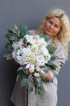 Preludium, dekoracja nagrobna na plastrze drewna, wym.23x50cm