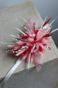 OD RĘKI Boho Pink, stroik / dekoracja do koszyczka wielkanocnego, rozp.16x15cm