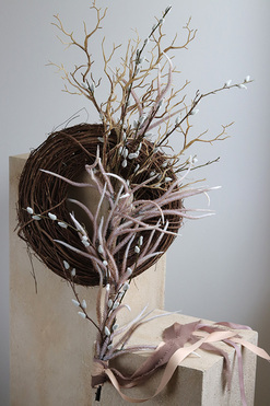 Persena, wiosenny wianek z baziami, wym.38/80cm