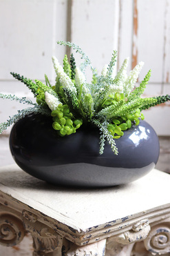 Mirenita, zielona dekoracja w antracytowej donicy, wym.30x36cm