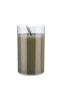 Cerrice Grey, migocząca świeca LED w szkle, wys.12.5cm 