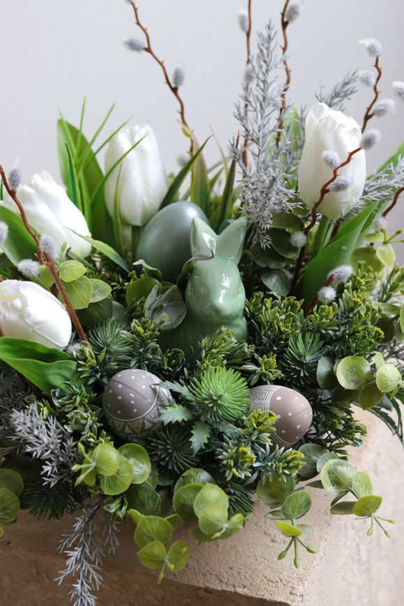 Green Melody 2, stroik wielkanocny z zajączkiem