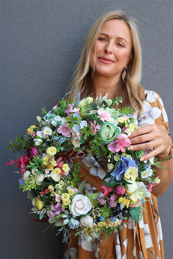 Kolorowa Łąka 2, kwiatowy wianek na drzwi, śr.38cm