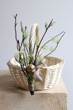 OD RĘKI Marta, dwustronnie dekorowany koszyczek wielkanocny, wys.20cm