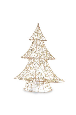 Christmas Tree, figurka świąteczna choinka LED, złota, wym.40x33x8cm