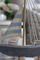 figurka żaglówka Morze Śródziemne, figurka drewniana