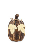 Wood Pumpkin Gold, dekoracyjna dynia drewniana