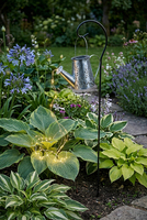Konewka Silver, metalowa dekoracja ogrodowa LED, wys.80cm