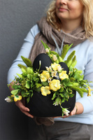 Black&Yellow 2, stroik wielkanocny w misie